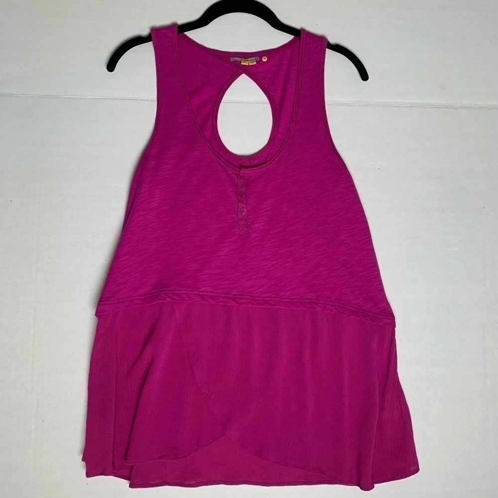Anthropologie Little Yellow Button Tank Top Small